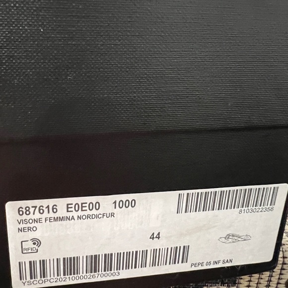 Saint Laurent Mens Bleach Sandals Black Mink AUTHENTIC Size 44 / 11 US - Picture 7 of 7